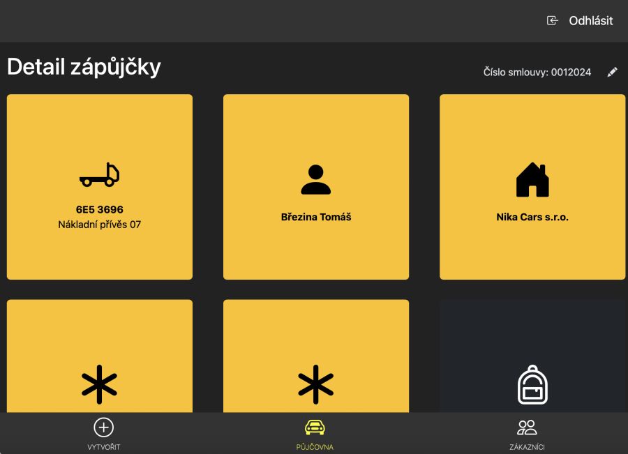 Aplikace pro autopůjčovny